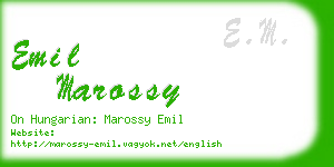 emil marossy business card